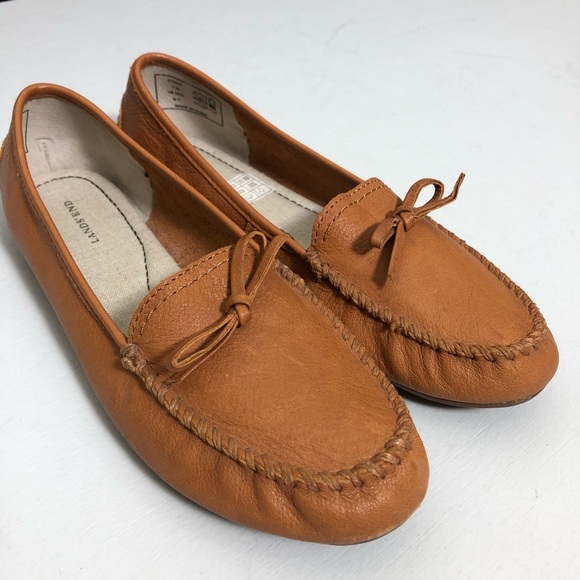 LANDS’ END Women Leather Women’s flat  7M - Picture 4 of 8